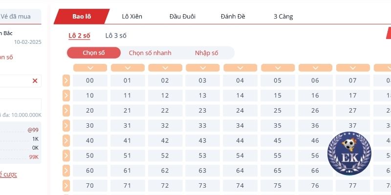 Hướng dẫn cách chơi xổ số EK88